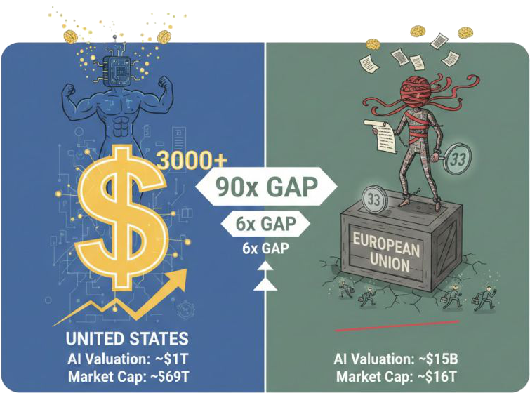 The $3,000 vs $33 Problem: Why Europe Is Losing the AI Race